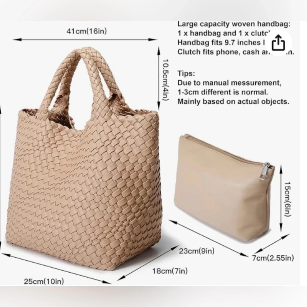 Amazon Woven Tote Bag in Tan